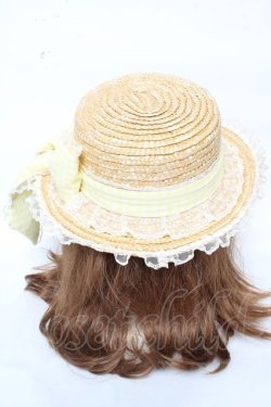 画像3: Angelic Pretty / LovelyチェックストローHat  イエロー Y-26-02-11-015-AP-AC-AS-ZY