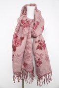 axes femme / バラ×オーナメント柄ストール  ピンク Y-26-02-11-004-AX-ZA-SZ-ZY