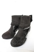 axes femme POETIQUE / パールヒールショートブーツ L 黒 Y-26-02-11-026-AX-SH-SZ-ZY