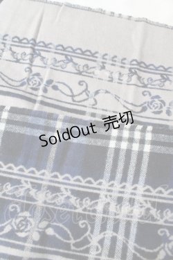 画像2: axes femme / チェック×バラ柄JQストール  紺 Y-26-02-11-005-AX-ZA-SZ-ZY