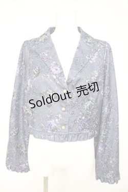 画像1: axes femme kawaii / クラシックブーケ柄ジャケット M パープル Y-26-02-11-028-AX-JA-SZ-ZY