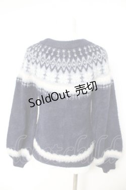 画像2: axes femme / 求心柄フェザーニットプルオーバー M 紺 Y-26-02-11-029-AX-TO-SZ-ZY