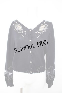 画像1: axes femme / 薔薇刺しゅうカーディガン M 紺 Y-26-02-11-031-AX-TO-SZ-ZY