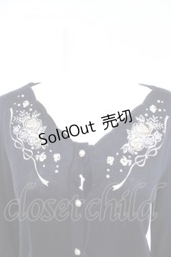 画像3: axes femme / 薔薇刺しゅうカーディガン M 紺 Y-26-02-11-031-AX-TO-SZ-ZY