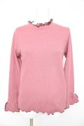 axes femme / 袖レース配色メローフリルプルオーバー F ピンク Y-26-02-11-033-AX-TO-SZ-ZY