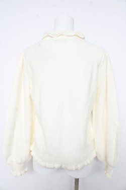 画像2: axes femme POETIQUE / フラワー刺繍襟ニットプルオーバー M 生成り Y-26-02-11-035-AX-TO-SZ-ZY