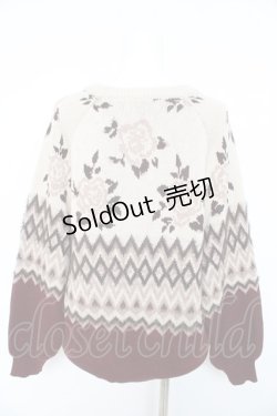 画像2: axes femme NOSTALGIE / バラジャガードレース襟ニット M ワイン Y-26-02-11-037-AX-TO-SZ-ZY