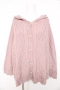 axes femme / ケーブルニットポンチョ M ピンク Y-26-02-11-038-AX-JA-SZ-ZY