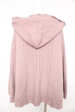画像2: axes femme / ケーブルニットポンチョ M ピンク Y-26-02-11-038-AX-JA-SZ-ZY