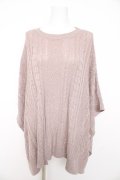 axes femme / 透かし編みニットポンチョ F ピンク Y-26-02-11-040-AX-TO-SZ-ZY