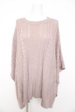 画像1: axes femme / 透かし編みニットポンチョ F ピンク Y-26-02-11-040-AX-TO-SZ-ZT628 (1)
