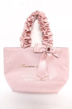 画像1: Maison de FLEUR / ピンクピンクサテンフリルトートバッグ F ピンク Y-26-02-13-065-LO-BG-SZ-ZY