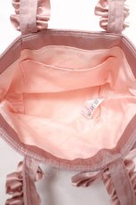 画像3: Maison de FLEUR / ピンクピンクサテンフリルトートバッグ F ピンク Y-26-02-13-065-LO-BG-SZ-ZS (3)