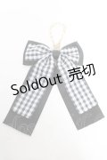 ｍ petit by misako / ギンガムチェックリボンバッグチャーム  黒 Y-26-02-13-008-LO-ZA-SZ-ZT636-F004