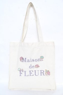 画像1: Maison de FLEUR / サンリオキャラクターズトートバッグ F アイボリー/キキララ Y-26-02-13-069-LO-BG-SZ-ZY