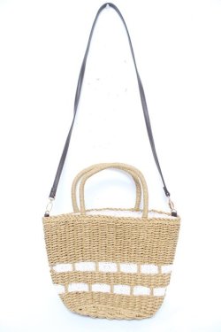 画像2: axes femme / ペーパー×レースかごバッグ  茶 Y-26-02-13-072-AX-BG-SZ-ZY