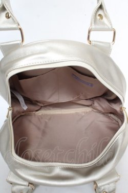 画像3: axes femme kawaii / ツインリボンラウンドハンドバッグ  ゴールド Y-26-02-13-076-AX-BG-SZ-ZY