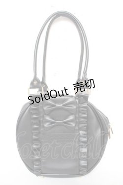 画像1: axes femme kawaii / ツインリボンラウンドハンドバッグ  黒 Y-26-02-13-078-AX-BG-SZ-ZY