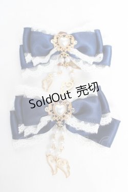 画像1: Amavel / Fairy Dreamダブルリボンクリップ F ネイビー Y-26-02-13-010-CA-AC-SZ-ZY