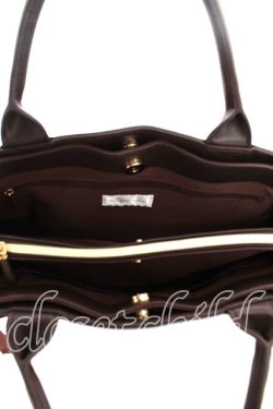 画像3: m petit by misako / AMレースアップ 2WAY トートバッグ  中茶 Y-26-02-13-080-LO-BG-SZ-ZY