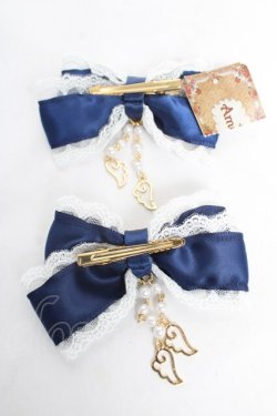 画像2: Amavel / Fairy Dreamダブルリボンクリップ F ネイビー Y-26-02-13-010-CA-AC-SZ-ZY