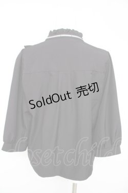 画像2: axes femme / カメオブローチ付シフォンブラウス F 黒 Y-26-02-13-087-AX-BL-SZ-ZS