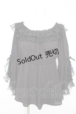 画像1: axes femme kawaii / 2WAY姫袖ブラウス M 黒 Y-26-02-13-088-AX-BL-SZ-ZY