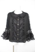 axes femme kawaii / レーシー姫袖ブラウス M 黒 Y-26-02-13-089-AX-BL-SZ-ZY