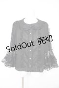 axes femme kawaii / レーシー姫袖ブラウス M 黒 Y-26-02-13-089-AX-BL-SZ-ZS