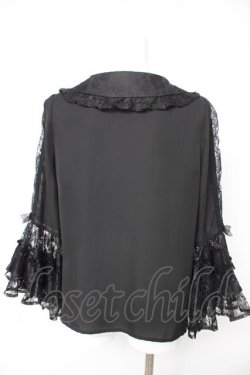 画像2: axes femme kawaii / レーシー姫袖ブラウス M 黒 Y-26-02-13-089-AX-BL-SZ-ZY