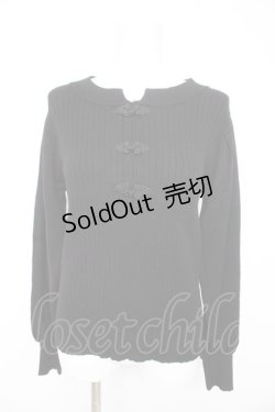 画像1: axes femme / チャイナ釦ニットPO F 黒 Y-26-02-13-090-AX-TO-SZ-ZY