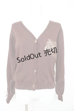 画像1: axes femme / 時計×歯車刺繍ニットカーディガン F 茶 Y-26-02-13-095-AX-TO-SZ-ZY
