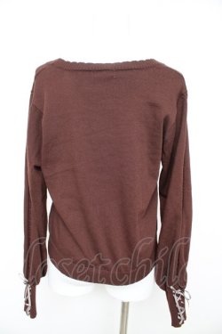 画像2: axes femme / 時計×歯車刺繍ニットカーディガン F 茶 Y-26-02-13-095-AX-TO-SZ-ZY