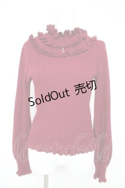 画像1: axes femme / フリルテレコニットソー M ワイン Y-26-02-13-096-AX-TO-SZ-ZY