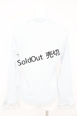 画像2: axes femme / フラワーカラーレースリブプルオーバー F サックス Y-26-02-13-097-AX-TO-SZ-ZY