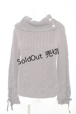 画像1: axes femme / 袖レースアップニット M チャコール Y-26-02-13-098-AX-TO-SZ-ZY