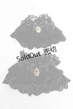 画像1: Chalmiere / トリプルリボンお袖留め  黒 Y-26-02-13-013-LO-ZA-SZ-ZY