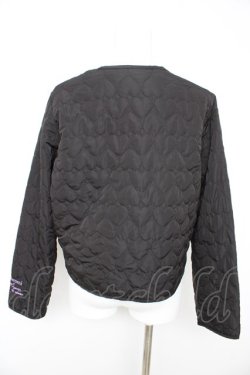 画像2: m petit by misako / クロミタフタハートキルトジャケット M 中黒 Y-26-02-13-104-LO-JA-SZ-ZY