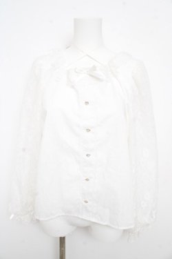 画像1: Lovely Tency / alsチョーカーレースブラウス L 白 Y-26-02-13-105-LO-BL-SZ-ZY