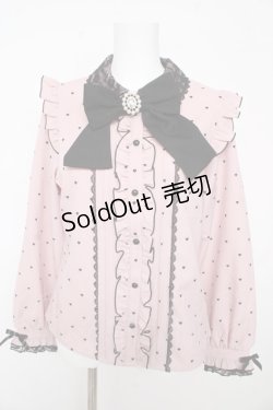 画像1: DearMyLove / レース重ねハートドットフリルブラウス L ピンク Y-26-02-13-108-EL-BL-SZ-ZY