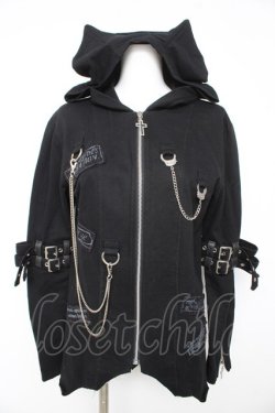 画像1: REACH Produced by Keystation / ネコミミフード変形パーカー F 黒 Y-26-02-13-110-PU-TO-SZ-ZY