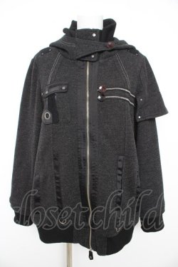 画像1: Ozz conte / ハイネック変形ジャケット  黒 Y-26-02-13-111-OO-JA-SZ-ZY