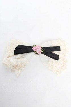 画像1: m petit by misako / リボンバレッタ  中黒 Y-26-02-13-014-LO-AC-SZ-ZY