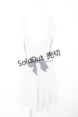 画像1: axes femme POETIQUE / ストライプジャンパースカート M 生成り Y-26-02-13-112-AX-OP-SZ-ZY