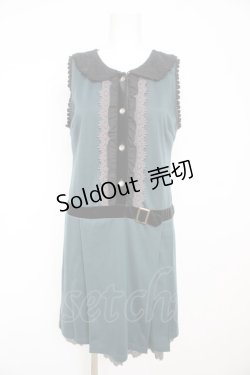 画像1: axes femme / ローウエスト切替ワンピース M グリーン Y-26-02-13-115-AX-OP-SZ-ZT0303T