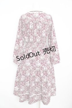 画像2: axes femme / ウォールオーナメント柄ワンピース M ボルドー Y-26-02-13-116-AX-OP-SZ-ZY