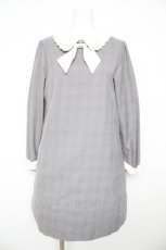 画像1: axes femme POETIQUE / レース襟ワンピース M グレー Y-26-02-13-117-AX-OP-SZ-ZH (1)