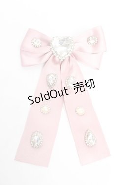 画像1: DearMyLove / キラキラビジューリボンクリップ  ピンク Y-26-02-13-015-EL-AC-SZ-ZT636-F005