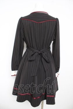 画像2: Amavel / 襟配色ストライプダブルボタンワンピース F 黒 Y-26-02-13-121-CA-OP-SZ-ZY