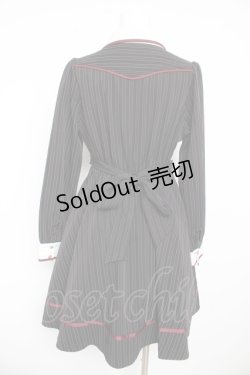 画像2: Amavel / 襟配色ストライプダブルボタンワンピース F 黒 Y-26-02-13-121-CA-OP-SZ-ZY